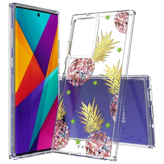 Beyond Cell compatible with Galaxy Note20 Ultra (2020)Case, Transparent Clear Shock Absorption Cushion Bumper Corner Soft TPU   PC Cover Pineapples