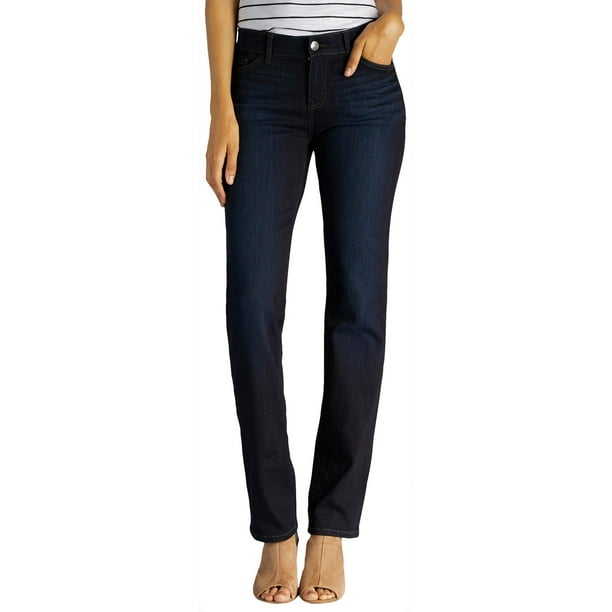 Lee - Lee Petite Flex Motion Solid Straight Leg Jeans - Walmart.com ...