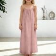 thumbnail image 2 of Girls Dress Backles Slinen-Cotton Dress Summer Boho Trendy 2059 Vacation Casual Flowy Sundresses, 2 of 6