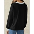 thumbnail image 3 of Womens Long Sleeve Tops Fall Tops Casual Soft V Neck Oversized T Shirts Clothes Fashion Outfits Black XL, 3 of 4
