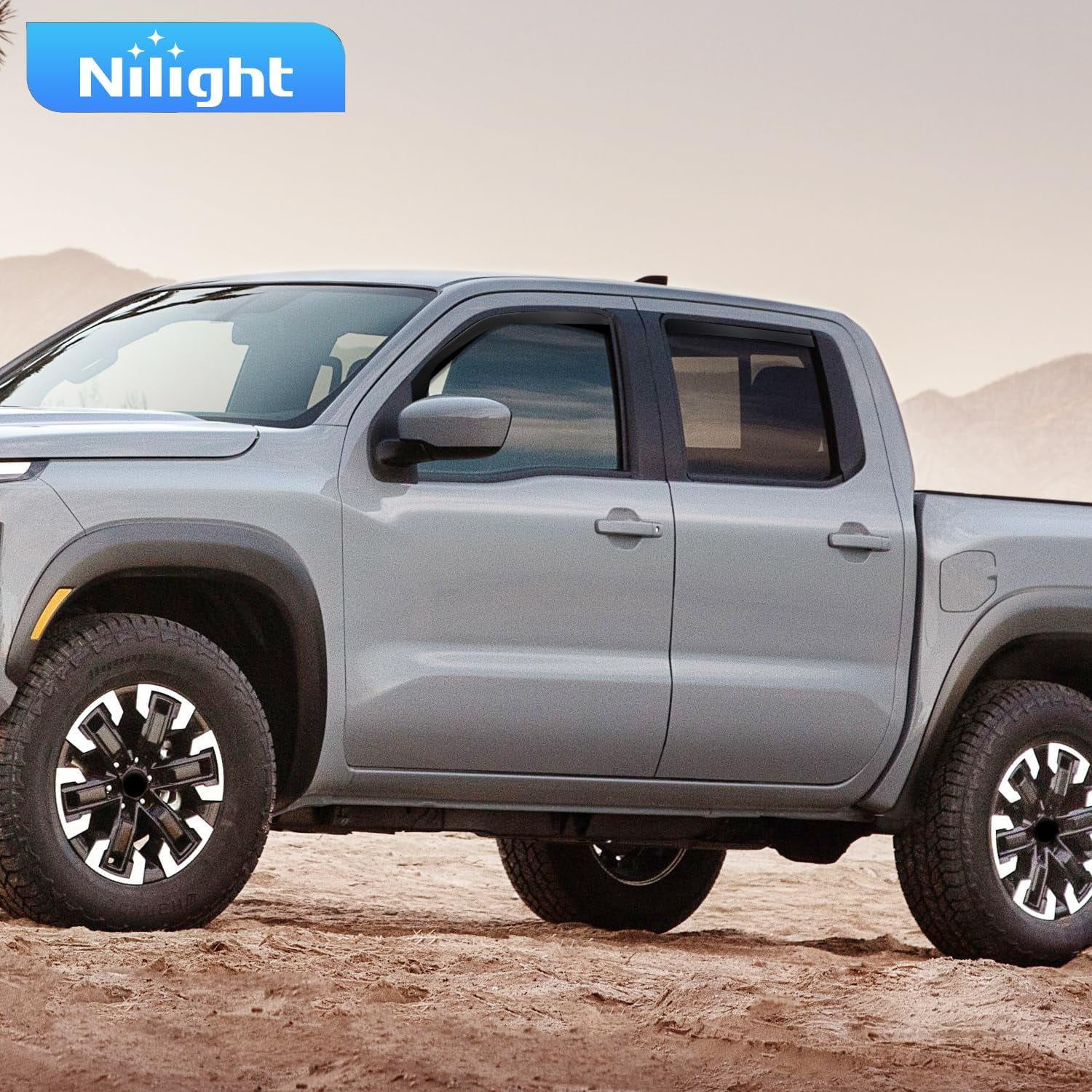 Nilight in-Channel Rain Guards for Frontier Crew Cab 2022 2023 2024 2025, Vent Window Visors, Original Window Deflectors-4PCS