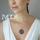 thumbnail image 2 of Juego de aretes y cadena con dije circular ZVEZDA plata mexicana ley .925 multicolor, 2 of 5