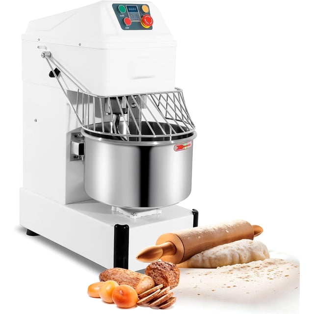 Batidora Bluelander, Máquina Amasadora, Capacidad 20 Litros, Reja Protectora, Acero Inoxidable, Voltaje 110V/60HZ