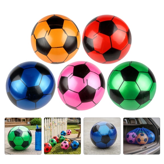 CRILSTYLEO Set of 10 Inflatable PVC Footballs Soft Soccer for Party Games Sports Events and Outdoor Fun