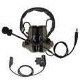 thumbnail image 1 of Auriculares militares con conector estándar de 7,1 mm y protección auditiva con PTT U94 para Motorola GP338, GP‑328, GP‑340, GP‑380, color verde militar., 1 of 14