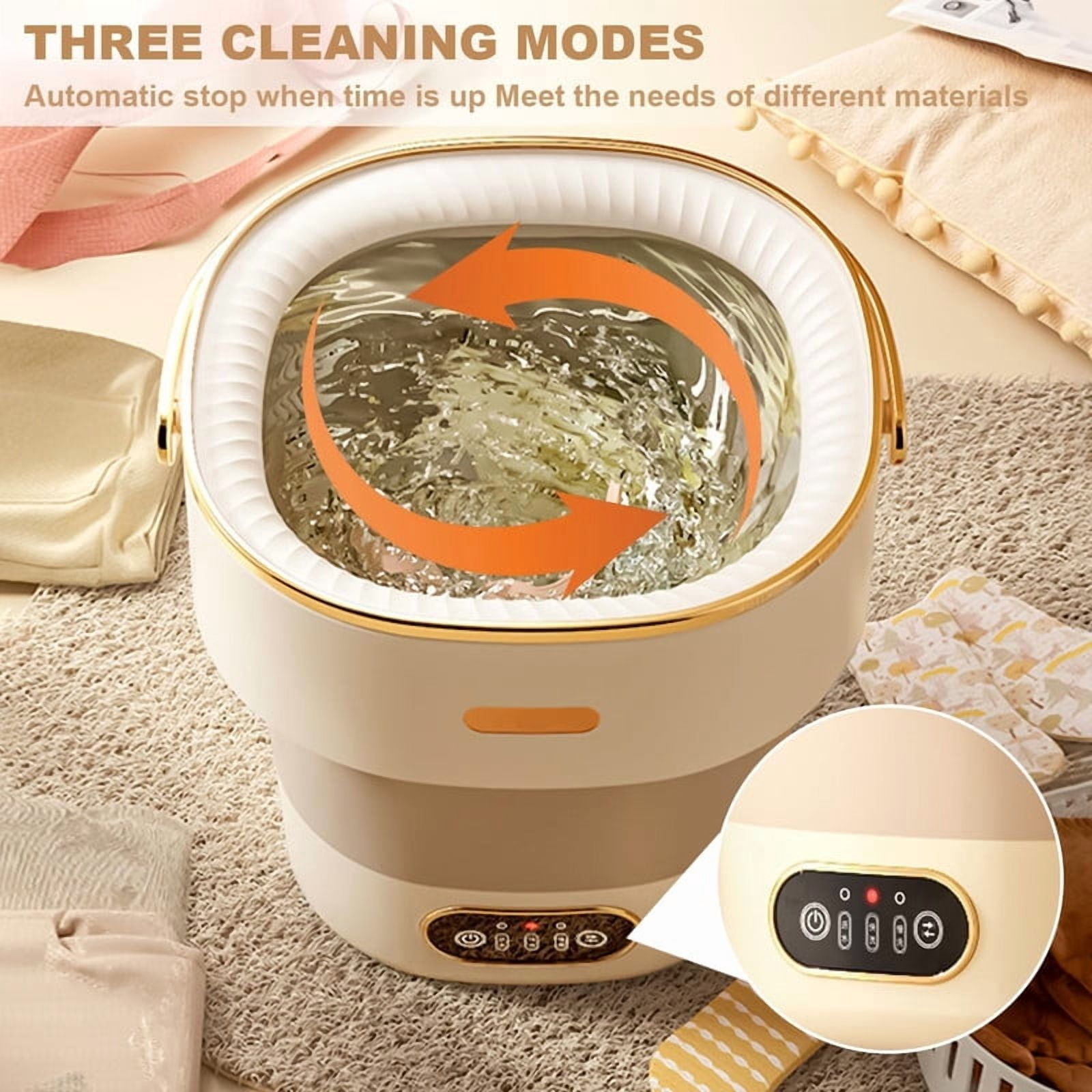 Towallmark Portable Washing Machine, 13L Mini Foldable Washer Dryer With 3 Modes, Upgraded Small Collapsible Laundry For Apartment Home Camping Travel