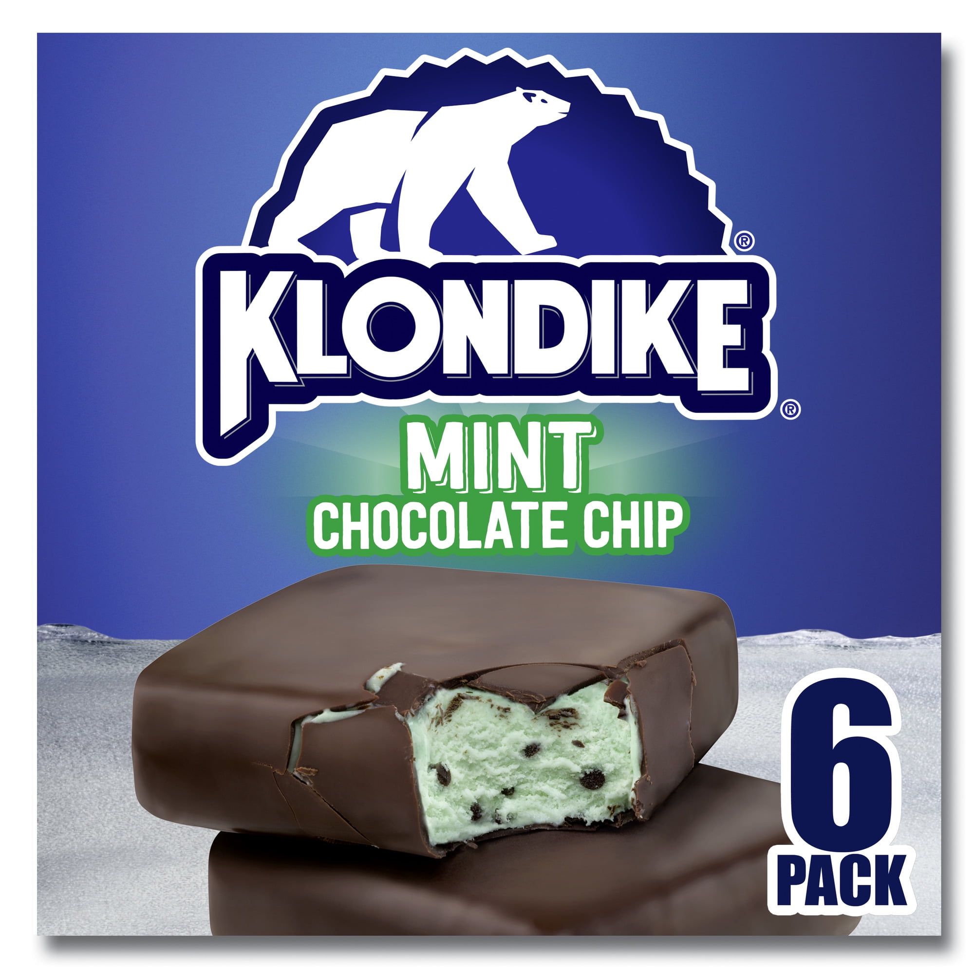 Klondike Frozen Dairy Dessert Bars Mint Chocolate Chip Ice Cream Alternative 4 oz 6 Count