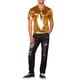 thumbnail image 2 of Camiseta de fiesta disco de manga corta brillante y metálica para hombres INSPIRE CHIC S dorado brillante, 2 of 6