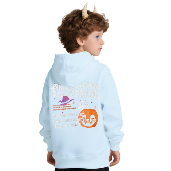 Mercatoo Halloween Hoodies for Teen Girls 3D Printed 𝐒pooky Season Sweatshirt Letter Print Cute Casual Trendy Pullover Clothes