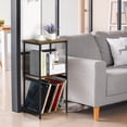 thumbnail image 6 of Oumilen Indoor Modern Adjustable, Multifunction Wood Rectangle End Table, Rustic Brown, 6 of 7