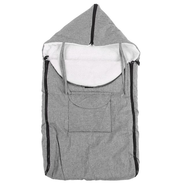 Saco de dormir infantil cálido y grueso Universal a prueba de viento para invierno, accesorio para cochecito de bebé, lino gris