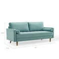 thumbnail image 2 of Modway Valour Performance Velvet Sofa in Mint, 2 of 7