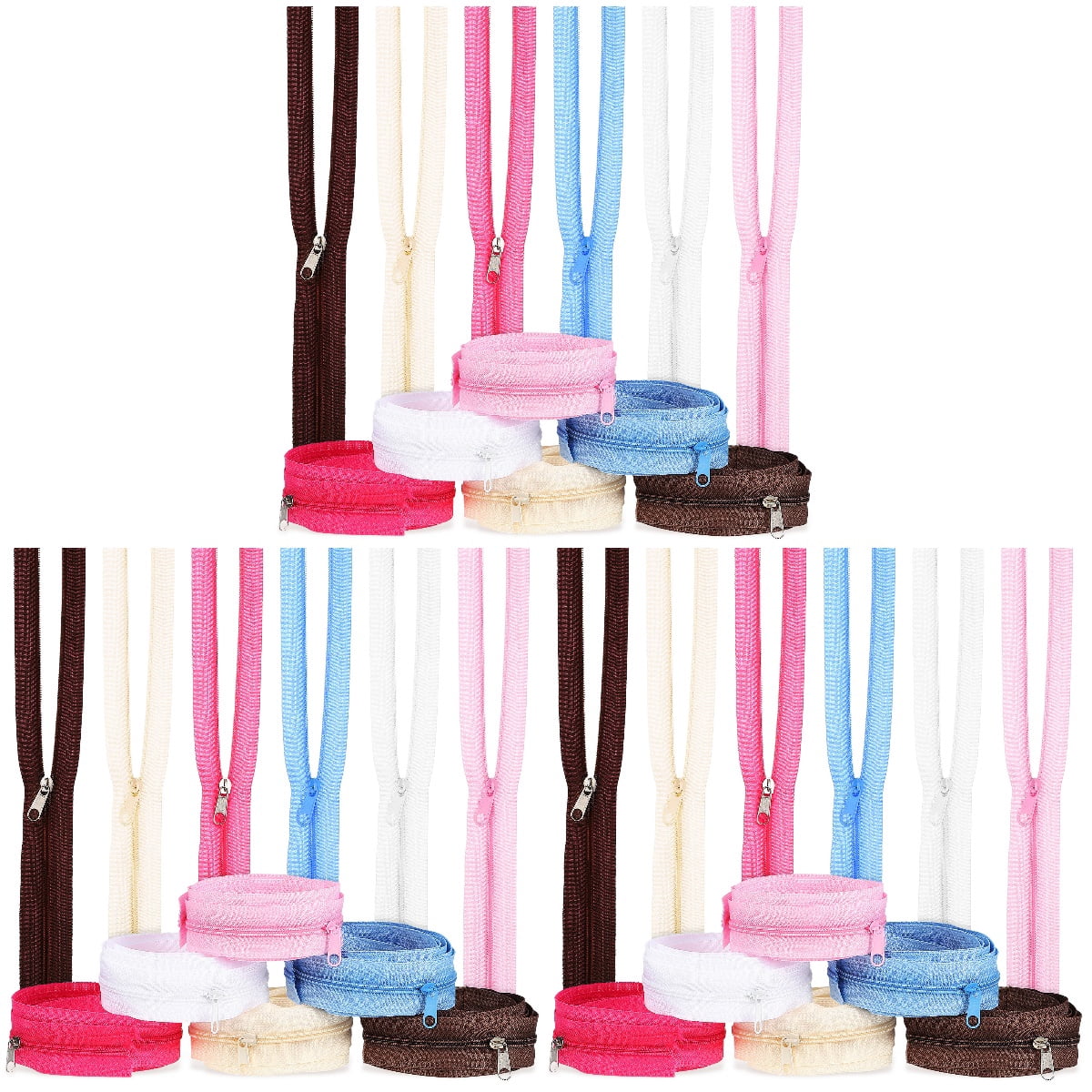 Masteelf 36 Pcs  Nylon Zippers Clothing Sewing Zippers DIY Tailor Sewing Crafts Supplies
