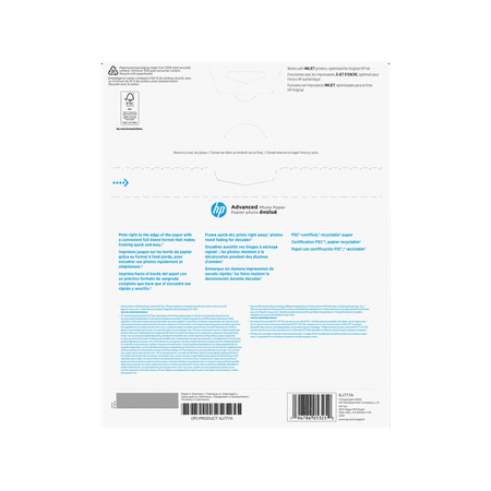 HP - Advanced Glossy 8" x 10" Photo Paper - 25 Count - White