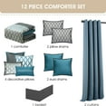 thumbnail image 3 of Nanshing Donovan 12PC Geometric Luxury Comforter Set, Blue, California King, 3 of 6