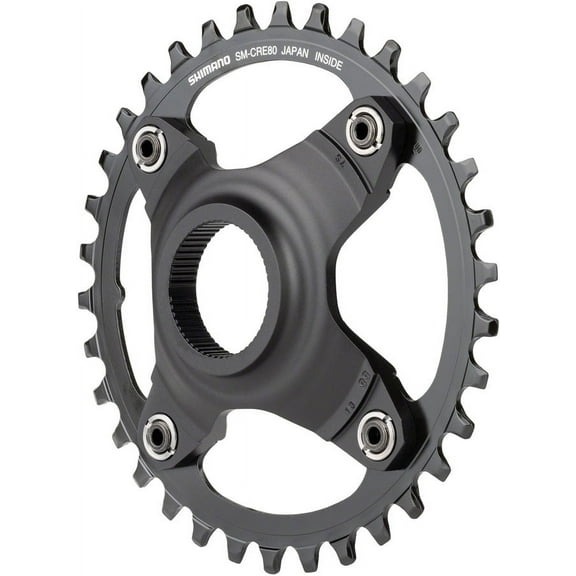 Shimano STEPS SM-CRE80-B Chainring - 34T Without Chainguard, 55mm Chainline, Black