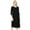 Black, variant on Moa Collection Women's Basic Round Neck 3/4 Sleeves A-line Casual Maxi Dress
