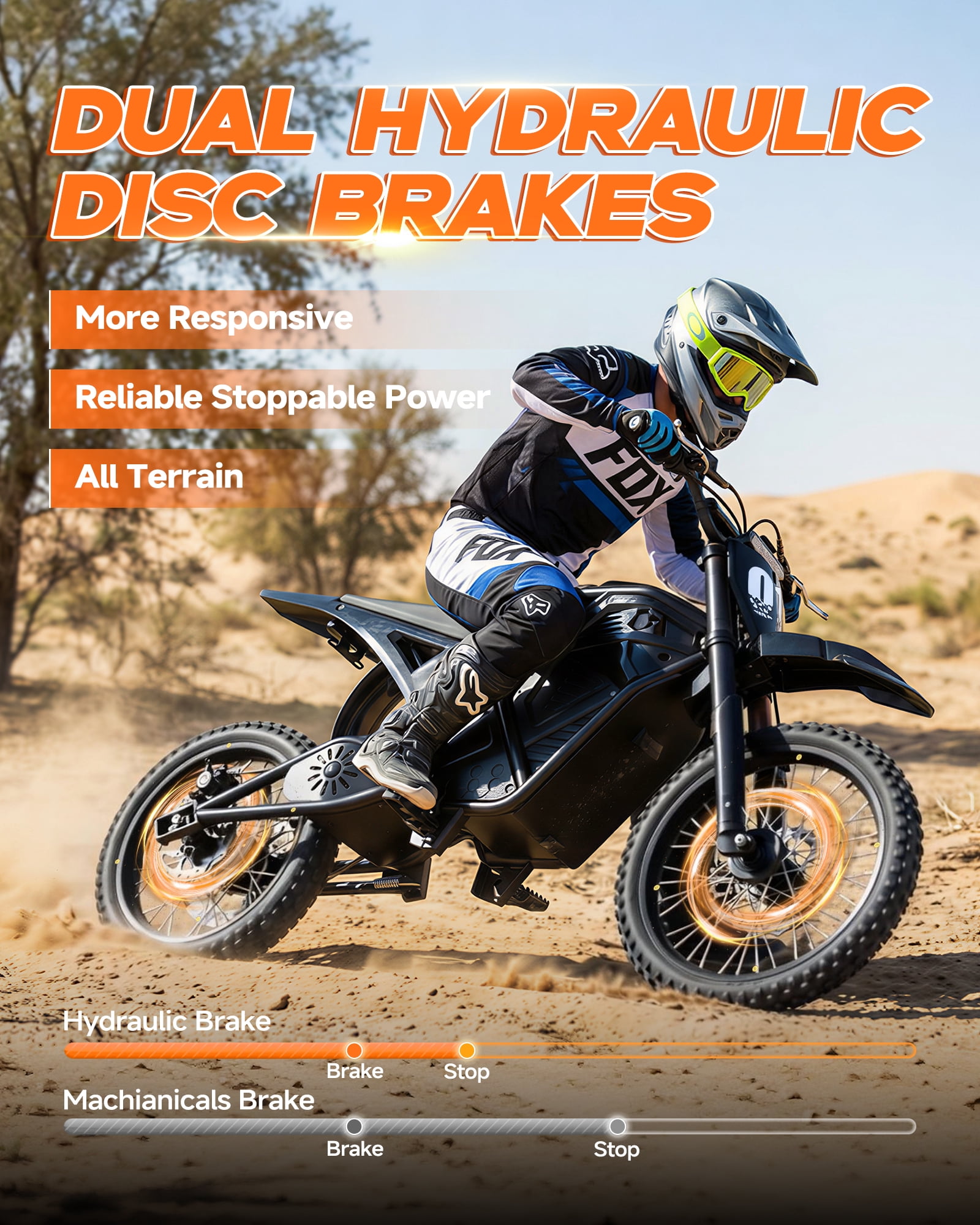 QNUT Electric Dirt Bike for Teens Adults, 3000W 38MPH Electric-Motorcycle Fat Tire with 48V 21Ah Battery E Dirt Bike 200Nm Dual Hydraulic Brakes Full Suspension Off-Road Ebike  UL2849 Listed