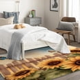 thumbnail image 4 of Sunflower Area Rugs for Bedroom Living Room - 4x6 ft - Butterfly Carpet for Home Decor - Flower Patterned Decorative Indoor Large Rug - Washable & Soft & Non Slip & Low Pile (ZF&7454), 4 of 7