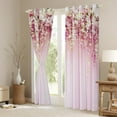 thumbnail image 3 of jejeloiu Geometric Stripes Black Out Curtains,Rustic Flower Floral Curtains Pack of 2 (42x63 Each),Pink Lines Bedroom Curtains For Girls,Microfiber Bedroom Decor, 3 of 6