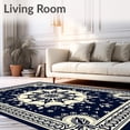 thumbnail image 2 of ODIKA 6'x9' Machine Washable Non-Slip Area Rug, Vintage Medallion Entryway Welcome Decorative High Traffic Rug, Blue, 534538, 2 of 7