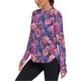 thumbnail image 2 of FORMRS Womens Long Sleeve Shirts UPF 50+ Sun Protection Quick Dry Fishing Hiking Tops, Size S-2XL, Vibrant Art Flowers, 2 of 8