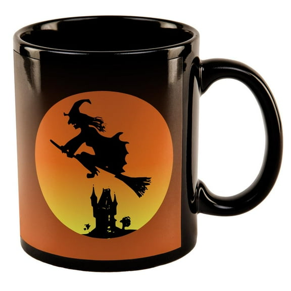 Halloween Witch Sunset All Over Black Out Coffee Mug