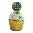thumbnail image 5 of Cabin Sweet Cabin Green Plaid Cupcake Picks Toppers Decoration Set of 6, 5 of 6