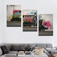thumbnail image 4 of ONETECH  Graffiti Train Wall-Art - Banksy Canvas Wall Art for Living Room - Modern Art Wall Decor Ready to Hang 12''x16''X3 Panels, 4 of 4