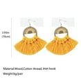 thumbnail image 6 of Boho Geometric Wood Round Macrame Fringe Tassel Statement Bohemia Women Earrings, 6 of 9