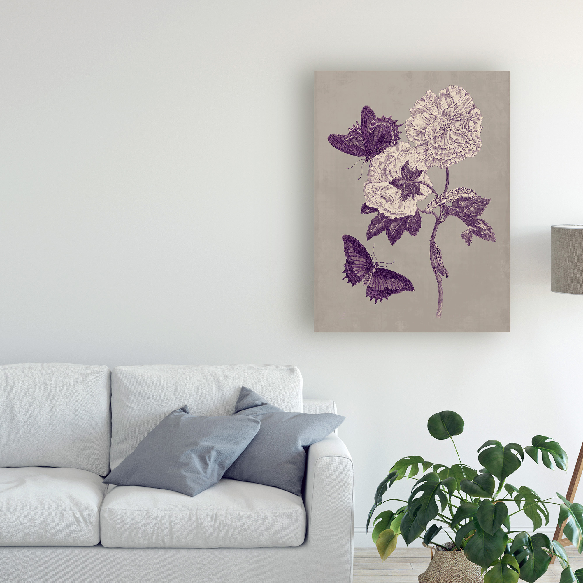 Trademark Fine Art 'Nature Study in Plum & Taupe IV' Canvas Art by Maria S. Merian