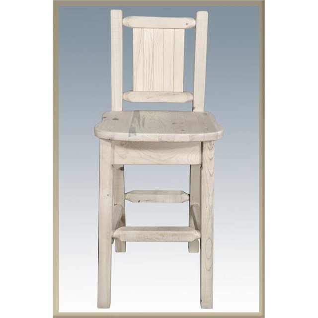 Montana Woodworks MWHCBSWNRLZPINE Homestead Tabouret de Bar avec Design Gravé au Laser d'Arbre de Pin