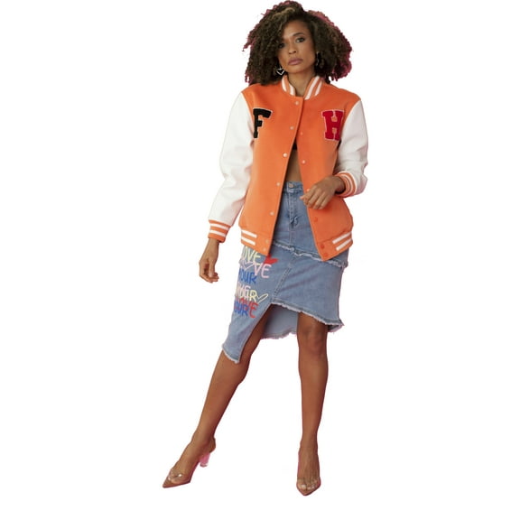 Orange Varsity Jacket -82153