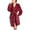 Wine, variant on Women Winter Coat Jacket Shawl Bathrobe Home Clothes Long Sleeved Robe Hooded Soft Coat