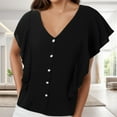 thumbnail image 2 of Tops for Women Trendy Tunic Blouse Floral Women Cool Gear Ladies Trendy Tops Sweater Tees for Ling Sleeve T Shirts Band 13 Tall Shirts Casual Long Sleeve Cropped Satin Shirt Short Ladies Black XL, 2 of 6
