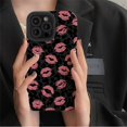 thumbnail image 3 of Funda de teléfono con estampado de leopardo y beso de labios rosas, carcasa de silicona suave para iPhone 15, 14, 13, 12, 11 Pro Max, 7, 8 Plus, X, XS, XR, 3 of 4