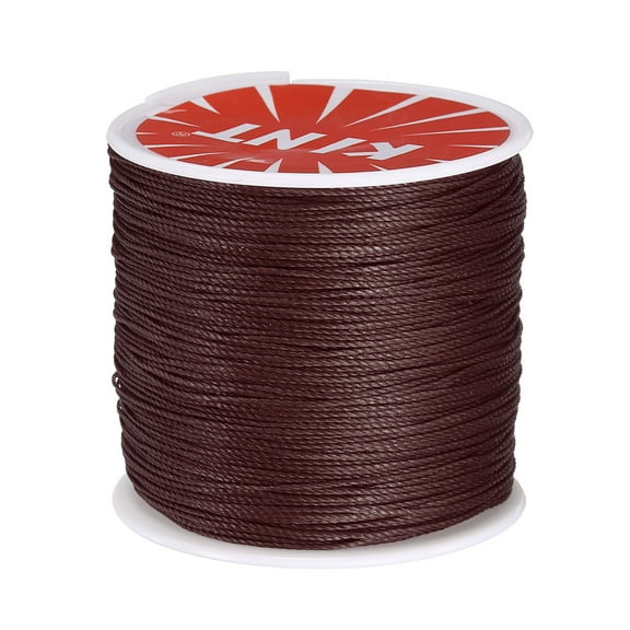 Uxcell 0.55mm Leather Sewing Waxed Thread, 197Yards / 106m, Polyester Waxed Cord Linen Thread String, Brown