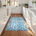 thumbnail image 3 of Lahome Decor 3'x5' Washable Rug for Bedroom, Vintage Area Rug for Dorm Room, Indoor Soft Distressed Floral Throw Rugs Non-Slip Backing for Entryway Farmhouse Kitchen Kids Playroom,Light Blue, 3 of 8
