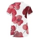 thumbnail image 5 of Tops de encaje básicos con estampado casual de manga corta con cuello en V delgado para mujer Fridja hjk4931, 5 of 5