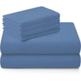thumbnail image 4 of 1000 Thread Count 4-Piece 100% Egyptian Cotton Bed Sheets Luxury Hotel Sheets Fits Mattress Upto 21" Deep Pocket, Queen XL Size - Medium Blue Solid, 4 of 8