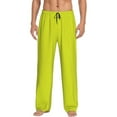 thumbnail image 1 of Kdxio Yellow Pattern Men's Pajama Pants, Elastic Waist with Drawstring and Pockets, Comfortable Loungewear-Medium, 1 of 6