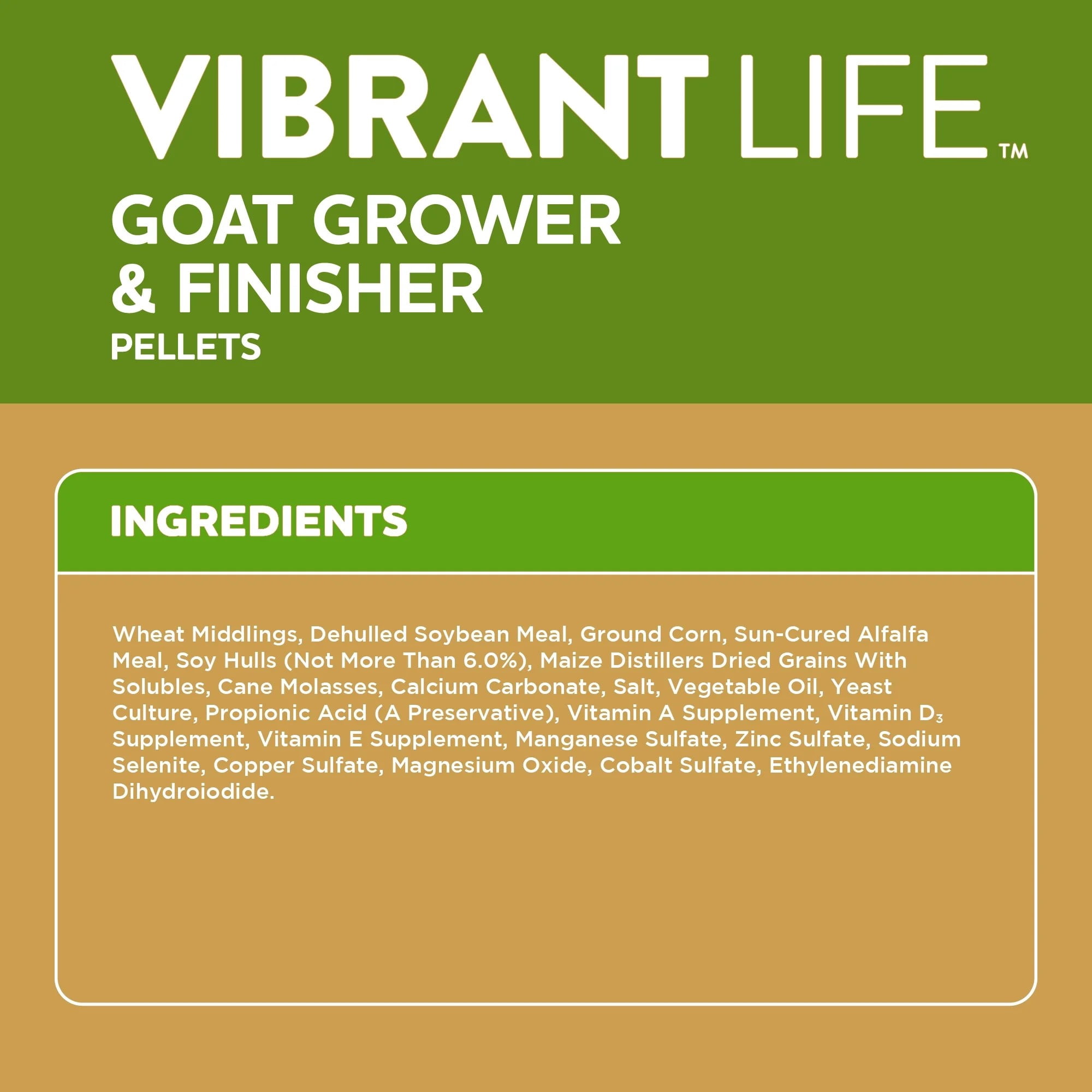 (2 pack) Vibrant Life Goat Grower & Finisher Pellets, 40 lb Bag