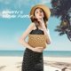 thumbnail image 2 of Bolso de mujer con pajita, bolso de mano con pajita, billetera, bolsa de compras, hasta la pantorrilla, verano, playa, viajes, escuela Color: camello Sailing Electrónica, 2 of 5
