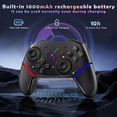 thumbnail image 5 of Switch Controller,Wireless Pro Controller with 1000mAh Battery/9 Colors RGB Light/Programmable/Dual Vibration/Gyro Sensor/Turbo/Wake-up Function,Game Controller for Switch/Lite/OLED/PC, 5 of 7
