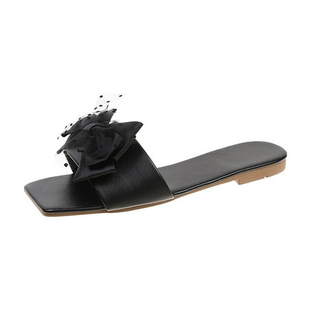 

Qufokar Funky Monkey Flip Flops Women Memory Foam Womens Slippers Closed Back Fashion Spring And Summer Lace Bow Women Slippers Flat Light Casual Style Beach Shoes