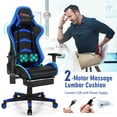 thumbnail image 6 of Goplus Massage LED Gaming Chair Reclining Racing Chair w/Lumbar Support&Footrest Blue, 6 of 10