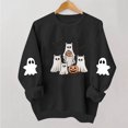 thumbnail image 2 of Edvintorg Womens Sweatshirts Halloween Printed Long Sleeve Hooded Sweatshirt with Pocket Crew Neck Sweat Shirts Clothes Women S-2XL Black, 2 of 5