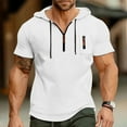 thumbnail image 2 of Men's Lightweight Short Sleeve Hooded T Shirt Breathable Athletic Pullover with Drawstring Casual Summer Sports Tee Mens Summer Lightweight Pullover Tee Shirts, 2 of 5