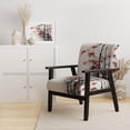 thumbnail image 2 of Designart "Red and Grey Bamboo of Japan I" Red Floral Upholstered Accent Chair - Traditional Arm Chair For Bedroom, 2 of 5