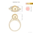 thumbnail image 5 of ANGARA Golden South Sea Cultured Pearl and Leaf Ring with Diamonds in 14K Yellow Gold for Women | June Birthstone, Birthday, Anniversary, Jewelry Gift for Women | Pearl Ring, 5 of 8